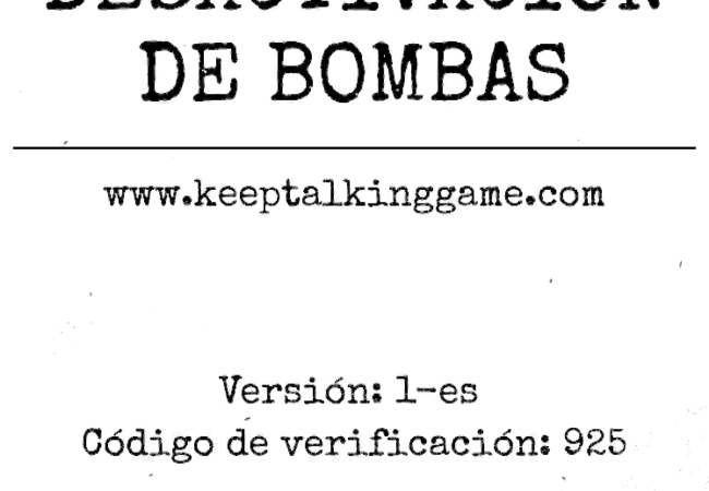 Title page of the Bomb Defusal Manual