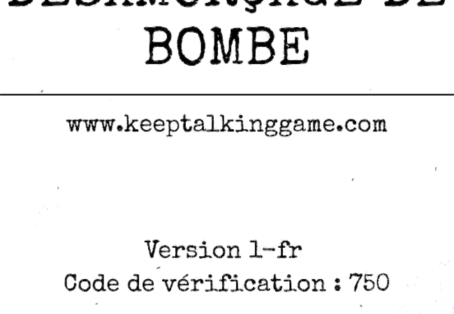 Title page of the Bomb Defusal Manual