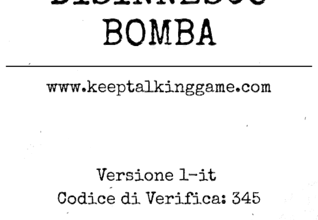 Title page of the Bomb Defusal Manual