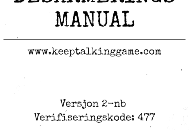 Title page of the Bomb Defusal Manual