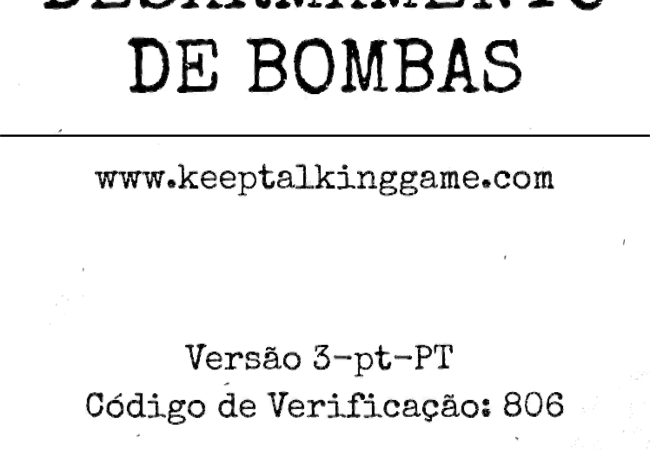 Title page of the Bomb Defusal Manual